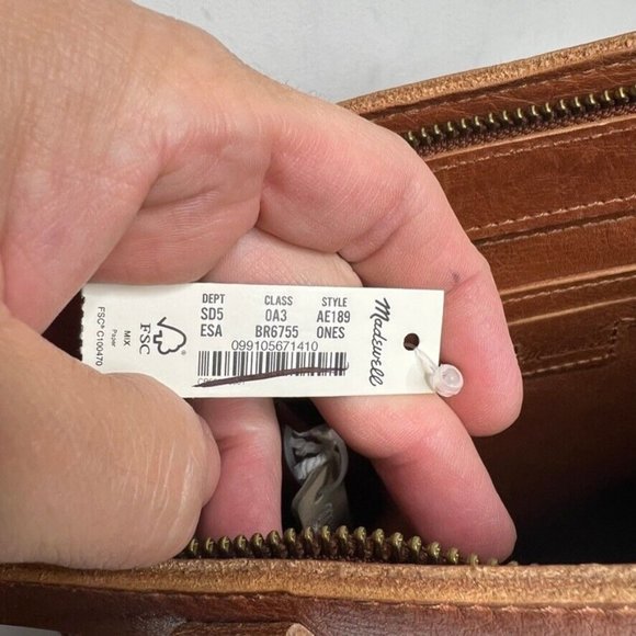 Madewell Womens $188 Zip Top Medium Transport Tote English Saddle AE189 D12 - Picture 9 of 12